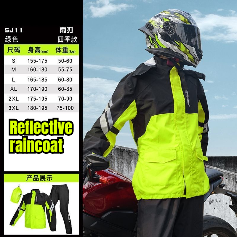Motorcycle Rain Suit - ชุดกันฝนสำหรับขี่มอเตอร์ไซค์แบบแยกชิ้น กันน้ำ ชุดป้องกันฝนแบบเต็มตัวสำหรับผู้ชาย ช่างส่งของ นักขี่มอเตอร์ไซค์ อุปกรณ์เสริม