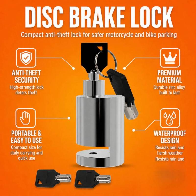 Disc Lock Brake - ตัวล็อคดิสก์เบรกมอเตอร์ไซค์แบบพกพา ป้องกันการโจรกรรม สำหรับมอเตอร์ไซค์ จักรยาน สกู๊ตเตอร์