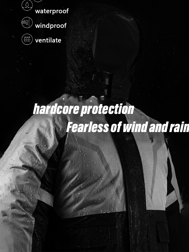 Motorcycle Rain Suit - ชุดกันฝนสำหรับขี่มอเตอร์ไซค์ ชุดกันฝนแบบกันน้ำ เสื้อและกางเกง พร้อมอุปกรณ์เสริม สำหรับขี่มอเตอร์ไซค์ ตกปลา