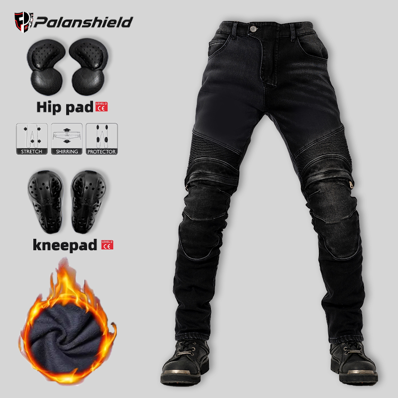 Motorcycle Gear For Sale - กางเกงมอเตอร์ไซค์ฤดูหนาวแบบอุ่นสำหรับผู้ชาย กางเกงยีนส์เคฟลาร์สำหรับกิจกรรมกลางแจ้ง พร้อมอุปกรณ์ป้องกันสำหรับขี่มอเตอร์ครอส กางเกงมอเตอร์ไซค์แบบยืดหยุ่นรุ่นใหม่