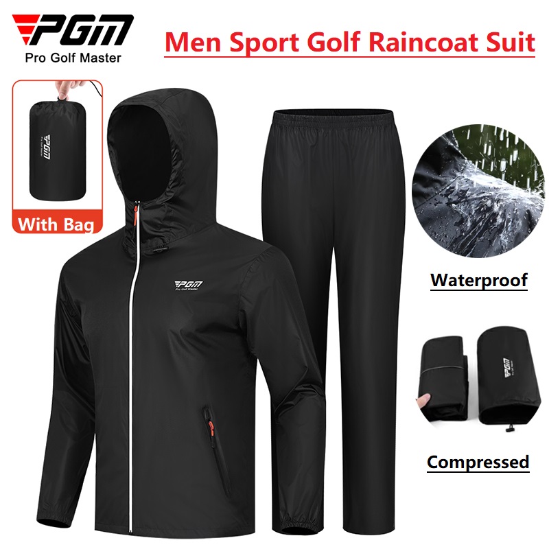 Motorcycle Rain Suit - PGM Men Golf เสื้อกันฝนฝนกางเกงชุดกันน้ํารถจักรยานยนต์เสื้อกันฝน Poncho ชาย