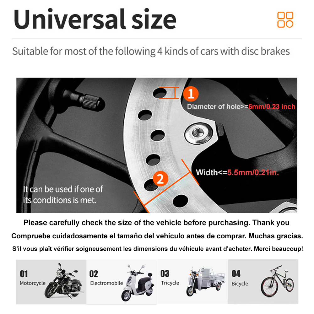ล็อคกันขโมยรถจักรยานยนต์ 110dB - Disc Lock Brake บทวิจารณ์และราคา