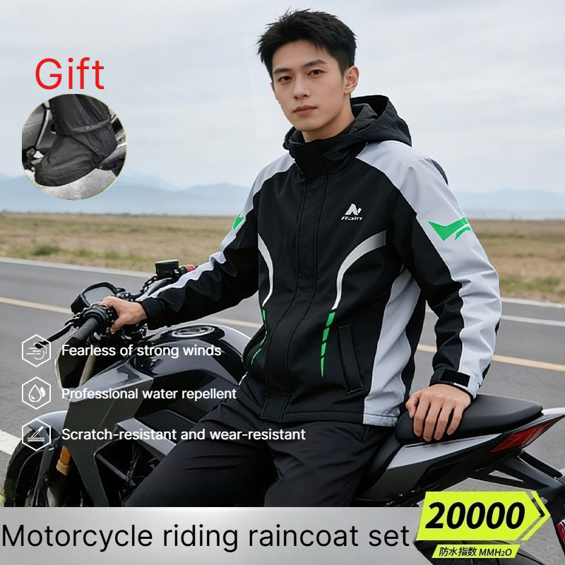 ชุดเสื้อกันฝนและกางเกงกันฝนสำห - Motorcycle Rain Suit บทวิจารณ์และราคา